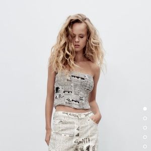 Zara print crop top NWT